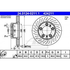 Δισκόπλακες PORSCHE BOXSTER 2005 - 2009 ( 987 ) ATE 24.0124-0211.1