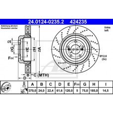 Δισκόπλακες BMW 5 Series 2003 - 2007 ( E60/1 ) ATE 24.0124-0235.2