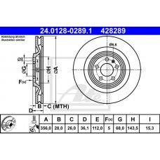 Δισκόπλακες PORSCHE MACAN 2014 - ATE 24