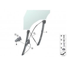 Γρύλος Παραθύρου Ηλεκτρικός Χωρίς Μοτέρ BMW X5 2014 - 2018 ( F15 ) Εμπρός Αριστερά 151107042