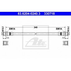 Μαρκούτσια Φρενων AUDI 100 1982 - 1991 ( 44 ) ( 44Q ) ( C3 ) ATE 83.6204-0240.3