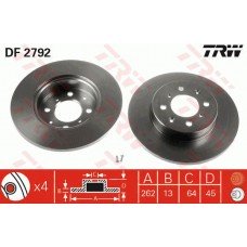 Δισκόπλακες ROVER 200 1993 - 1995 ( XW ) TRW DF2792