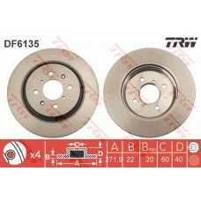 Δισκόπλακες SUZUKI SWIFT 2011 - 2014 TRW DF6135