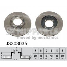 Δισκόπλακες MAZDA 323 1983 - 1985 ( BD ) NIPPARTS J3303035