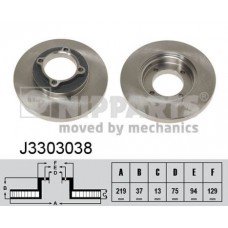 Δισκόπλακες MAZDA 121 1987 - 1990 ( DA ) NIPPARTS J3303038