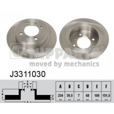 Δισκόπλακες NISSAN ALMERA 1995 - 1998 ( N15 ) HERTH+BUSS JAKOPARTS J3311030