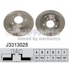 Δισκόπλακες MAZDA 323 1995 - 1998 ( BA ) NIPPARTS J3313025