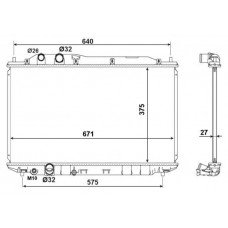 ΨΥΓ. 1.6-1.8 16V Α/Τ Χ.ΡΑΚ (37.5x67x27) (KOYO) HONDA CIVIC 2006 - 2009 ( FD / K / N ) KOYO 081106325