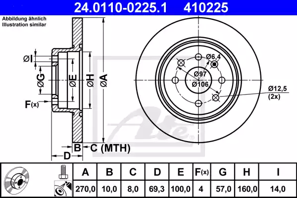 Δισκόπλακες OPEL VECTRA 1996 - 1998 ( B ) ATE 24.0110-0225.1 Δισκόπλακες OPEL VECTRA 1996 - 1998 ( B ) ATE 24.0110-0225.1