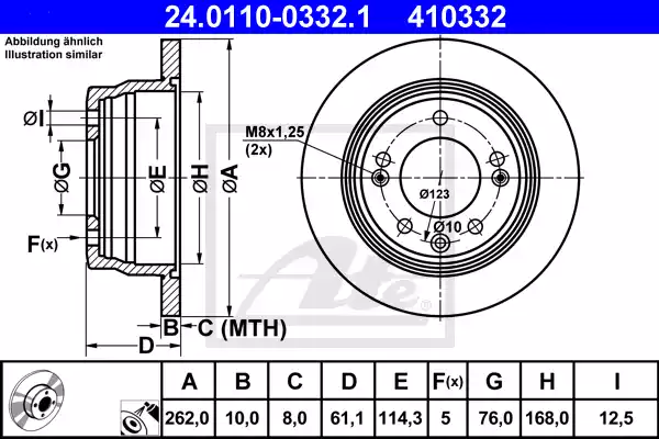 Δισκόπλακες HYUNDAI i30 2007 - 2012 ATE 24.0110-0332.1