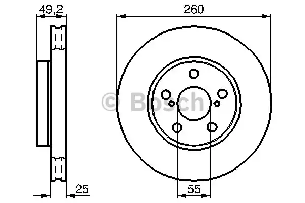 Δισκόπλακες TOYOTA AVENSIS 2000 - 2003 ( T220 ) BOSCH 0 986 478 451