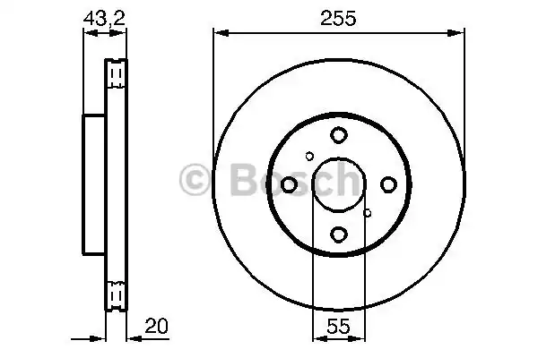Δισκόπλακες TOYOTA YARIS 2003 - 2006 ( XP10 ) BOSCH 0 986 479 012