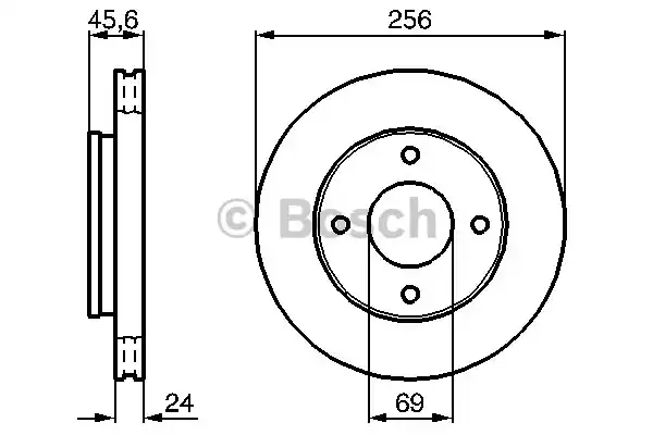 Δισκόπλακες MITSUBISHI COLT 2005 - 2008 ( CZ ) BOSCH 0 986 479 187