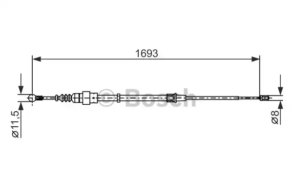 Ντίζες Χειροφρένου VW NEW BEETLE 2005 - 2011 ( 9C1 ) BOSCH 1 987 477 698