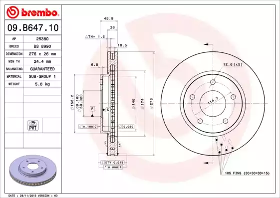 Δισκόπλακες MITSUBISHI LANCER 2008 - ( CX/CY ) BREMBO 9