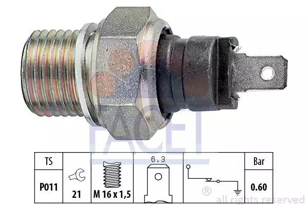 Διακόπτης (βαλβίδα) πίεσης λαδιού FORD SCORPIO 1985 - 1989 ( Mk1a ) FACET 7.0021