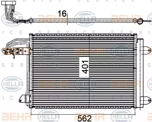 Ψυγείο A/C (Εξωτερικό) VW GOLF 2004 - 2008 ( Mk5 ) HELLA 8FC 351 301-041