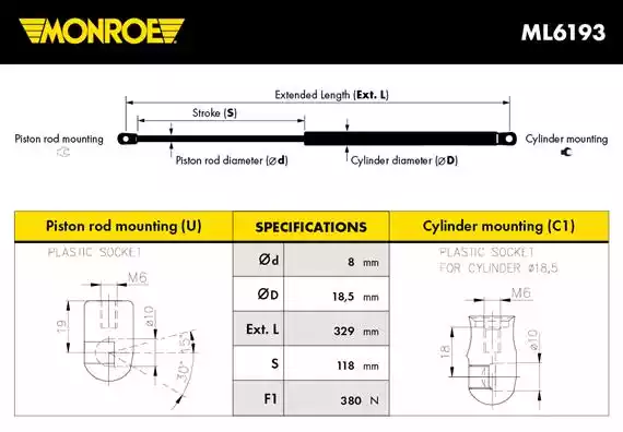 Αμορτισέρ Καπό AUDI A6 2014 - 2018 ( 4G )( F/L ) MAGNETI MARELLI 128108200