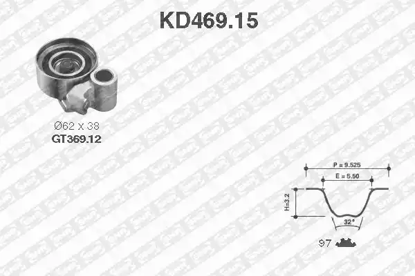 Σετ οδοντωτού ιμάντα TOYOTA LAND CRUISER 2003 - 2009 ( J120 ) SNR KD469.15 Σετ οδοντωτού ιμάντα TOYOTA LAND CRUISER 2003 - 2009 ( J120 ) SNR KD469.15