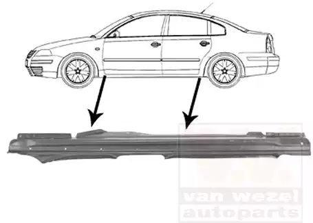 Μαρσπιέ Μεταλλικός VW PASSAT 1997 - 2000 ( 3B2 ) Αριστερά 063908282