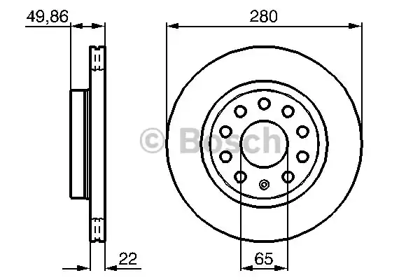 Δισκόπλακες BMW 3 Series 1983 - 1987 ( E30 ) BOSCH 0 986 479 098