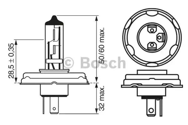 Λυχνία προβολέα MAZDA 121 1987 - 1990 ( DA ) BOSCH 1 987 302 021