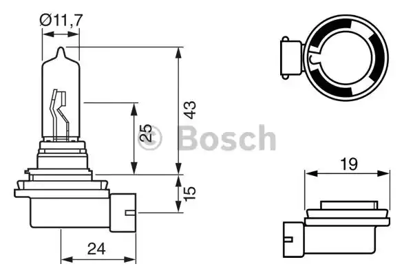Λυχνία προβολέα PEUGEOT 3008 2009 - 2013 BOSCH 1 987 302 082