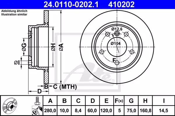 Δισκόπλακες BMW 3 Series 2003 - 2005 ( E46 F/L ) ATE 24.0110-0202.1