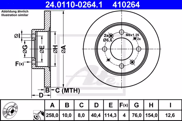 Δισκόπλακες HYUNDAI COUPE 1999 - 2001 ( RD ) ATE 24.0110-0264.1