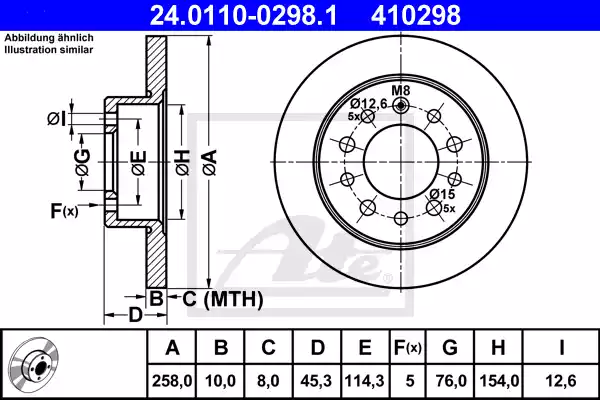 Δισκόπλακες HYUNDAI COUPE 2001 - 2004 ( GK ) ATE 24.0110-0298.1