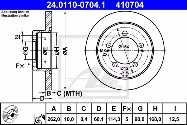 Δισκόπλακες MITSUBISHI LANCER 2004 - 2008 ( CS ) ATE 24.0110-0704.1