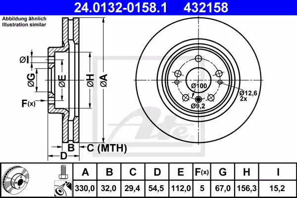 Δισκόπλακες MERCEDES M-CLASS 2005 - 2008 ( W164 ) ATE 24.0132-0158.1