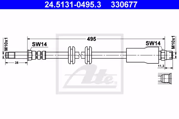 Μαρκούτσια Φρενων MERCEDES VITO 1996 - 2003 ( W638 ) ATE 24.5131-0495.3