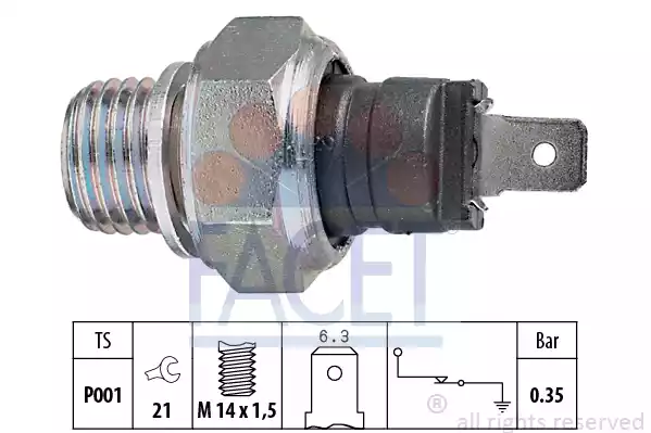 Διακόπτης (βαλβίδα) πίεσης λαδιού SAAB 900 1993 - 1998 FACET 7.0006