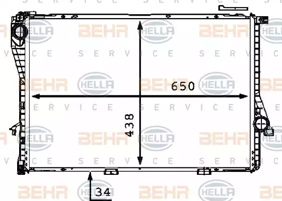 Ψυγείο Νερού BMW 5 Series 2000 - 2003 ( E39 F/L ) HELLA 8MK 376 712-481