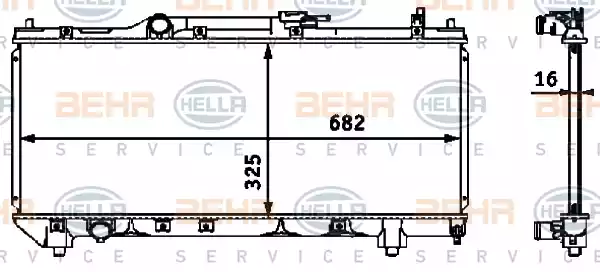 Ψυγείο Νερού TOYOTA AVENSIS 2000 - 2003 ( T220 ) HELLA 8MK 376 718-461