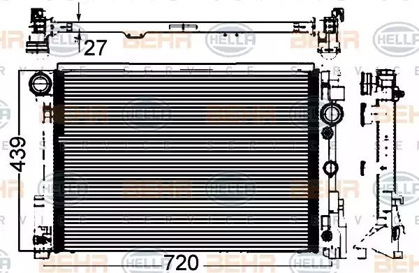 Ψυγείο Νερού MERCEDES C CLASS 2007 - 2011 ( W204 ) HELLA 8MK 376 749-551